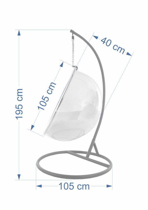 Hängesessel BUBBLE durchsichtig/grau/Nest weiß – Bild 5